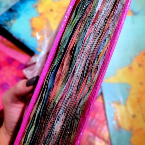 Magical Spell Book Mini Grimoire Handmade Book Journal Rainbow Pages Chunky Book - Picture 8 of 13